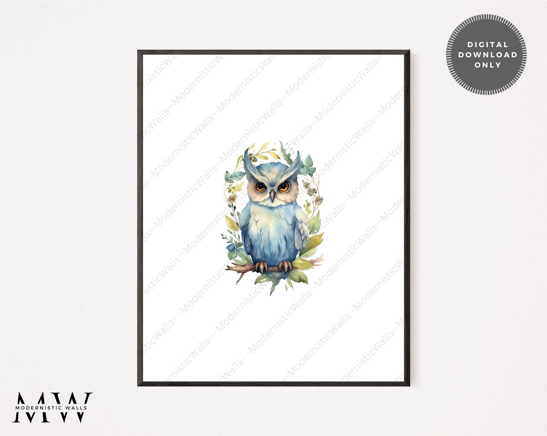 Woodland Animal Prints, Forest Animal Art Prints, Woodland Nursery Owl