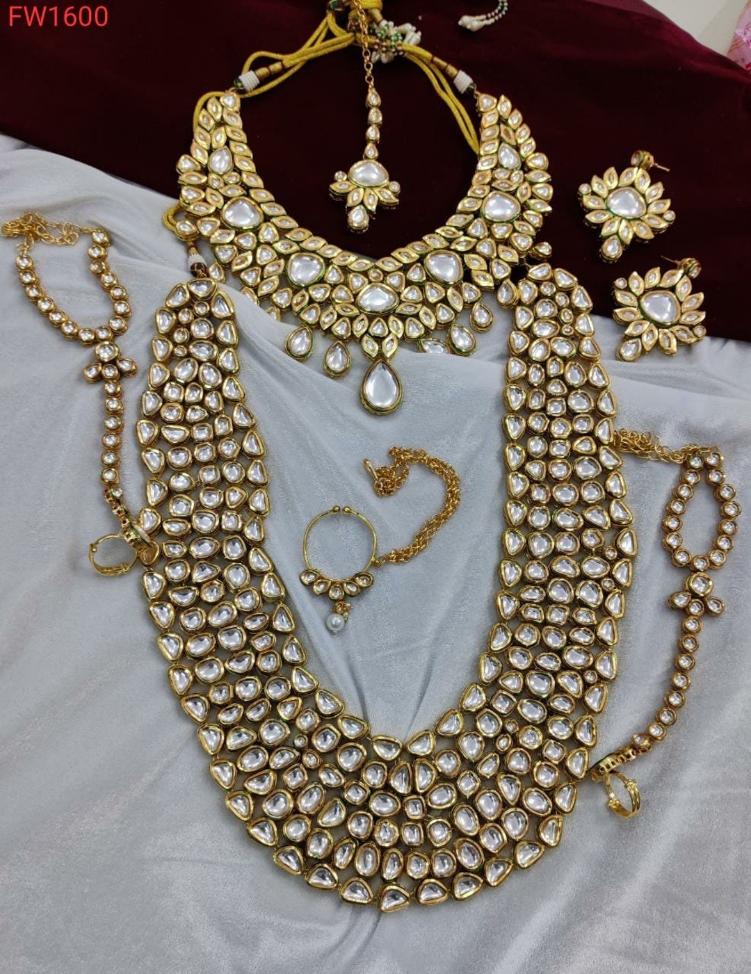 Artificial Jewellery Set/ Indian Bridal Set/ Kundan Nacklace Etsy