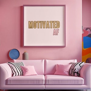 Arte mural digital de descarga AF motivacional / Diseño motivacional / Impresión de afirmación positiva