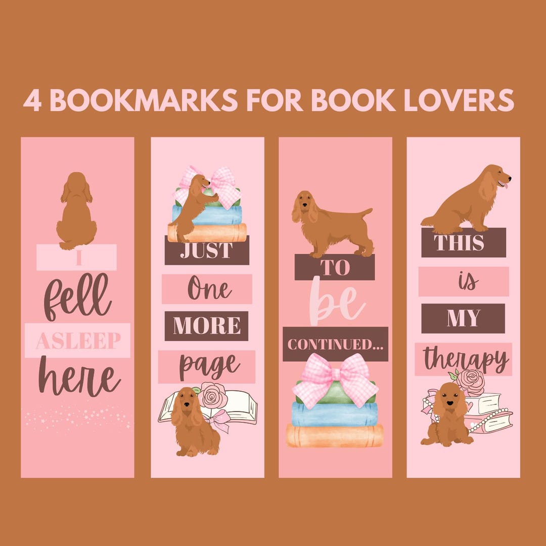 Cocker Spaniel Bookmarks: Dog Lover Gift, Set of 16 (PDF Printable) - Etsy
