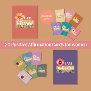Cartões de Afirmação Positiva, Autocuidado, Cartões de Afirmação, Alívio da Ansiedade, Cartões Inspiradores, Cartões para Imprimir