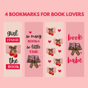 Cherry Leopard Bow Bookmark: Bookish Coquette Style (PNG & PDF)