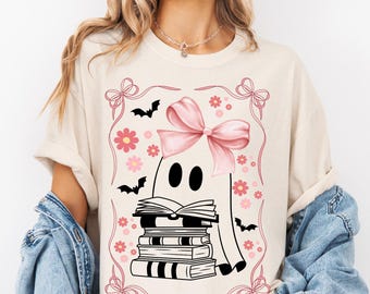 Bookish Ghost PNG: Halloween Coquette Design (Digital Download)