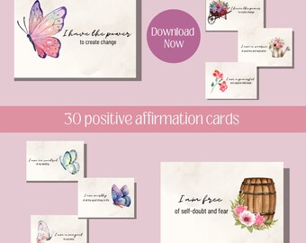 Positive Affirmation Cards, Self-love, Affirmation cards, Anxiety Relief, Inspirational Cards, Printable Cards
