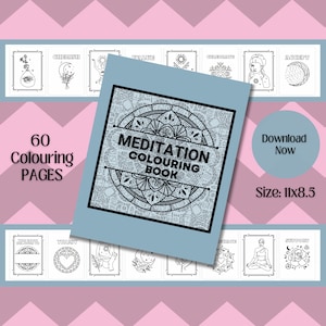 Meditation Colouring Pages, Download Pages, Download Colouring pages, PDF Download , Adult Colouring pages, mindful colouring, 11x8.5