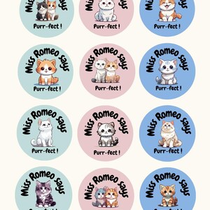 Well Done Stickers - 24 Teacher Stickers - Pawsome Work! | Purr-fect ...