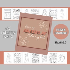 Mental Health Affirmations Coloring Pages: Swear Word Edition (PDF)