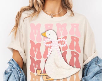 Mama Goose Coquette PNG | Pastel Bow Goose Art (Digital Download)