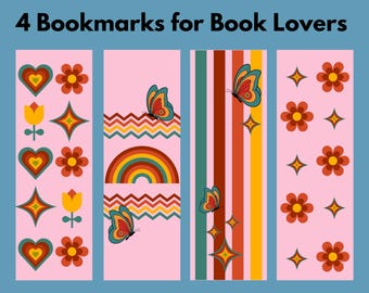 Marcapáginas de mariposa retro: un regalo colorido para los amantes de los libros (PDF y PNG)