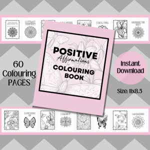 Positive Affirmations Coloring Pages: Mandala Designs (PDF Download)