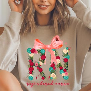 Preppy Nurse Floral Coquette Png, RN Nurse Pink Floral Png, Everyday Png, Stethoscope Bow, Custom Preppy Nurse Design, Checkered Nurse Png