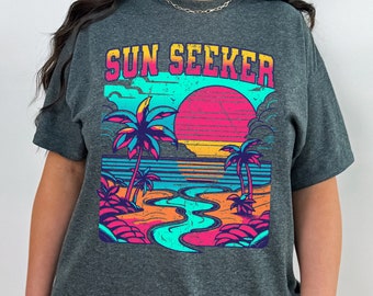Sunseeker, Summer Plus Size Shirt, Vintage Plus Size Tshirt, Vacation Tshirt, Beach Shirt, Extended Plus Size 2XL 3XL 4XL 5XL 6XL