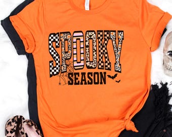 Spooky Season Tshirt, Plus Size Sweatshirt, Halloween Shirt, Halloween Leopard, Plus Size Halloween, Mama Halloween, Spooky Shirt, Girly