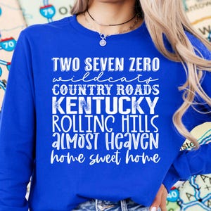 Kentucky Graphic Tee State Tshirt Cool T shirt Women Unisex Kentucky Wildcats 270 KY Bluegrass Home Custom Plus Size 2XL 3XL 4XL 5XL 6XL