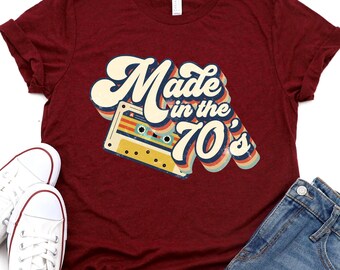 Made In The 70s Retro Graphic Tee Unisex TShirt Decades Shirt Birthday Shirt 70s Birthday Tshirt Gift Custom Plus Size 2XL 3XL 4XL 5XL 6XL