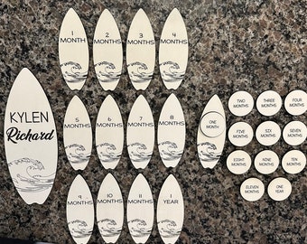 Personalized Surfboard Milestone SVG