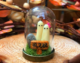 Ghost Couple in a Bottle! A Personalized Anniversary Gift (Provide a Custom Date for the Sign Post) | Glow in the Dark, Cute Gift for Couple