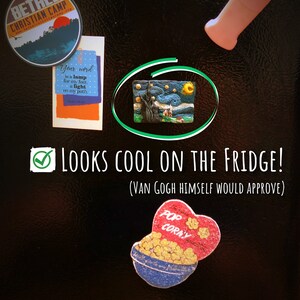 Starry Night on Polymer Clay | Van Gogh Fridge Magnet | Gifts for ...