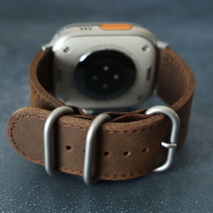 Leather Band for Apple Watch Ultra 2 and Ultra 49mm - Genuine Leather Vintage Style