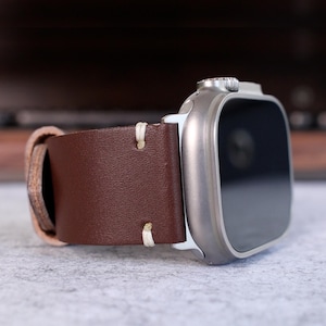 Apple Watch Ultra 2/1 Vintage Leather Band - Genuine Leather Bracelet for Ultra 2, Ultra 49mm