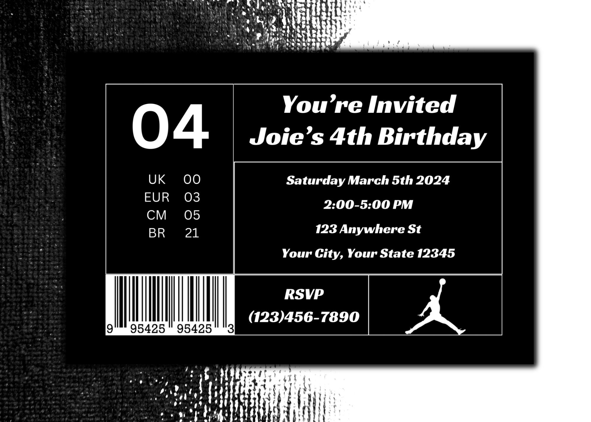 Editable Sneaker Party Shoebox Label Invitation (digital Download) - Etsy