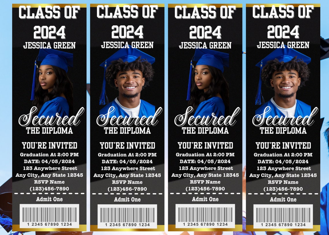 Graduation Ticket Request Editable Graduation Ceremony Ticket Edit in Canva - Etsy