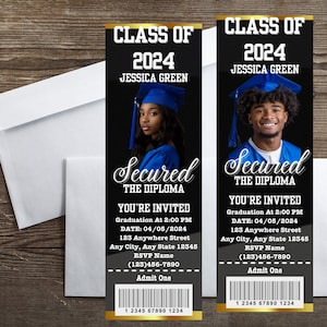 Editable Graduation Ceremony Ticket Edit in Canva - Etsy