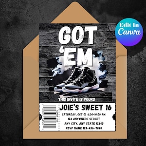 Editable Sneaker Invitation