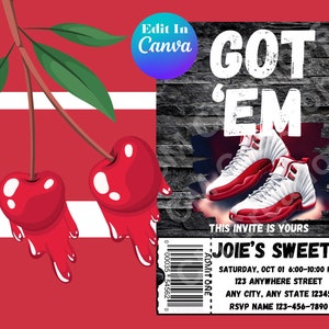 Editable Sneaker Birthday Invitation