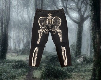 Hand Bleached Skeleton Jeans