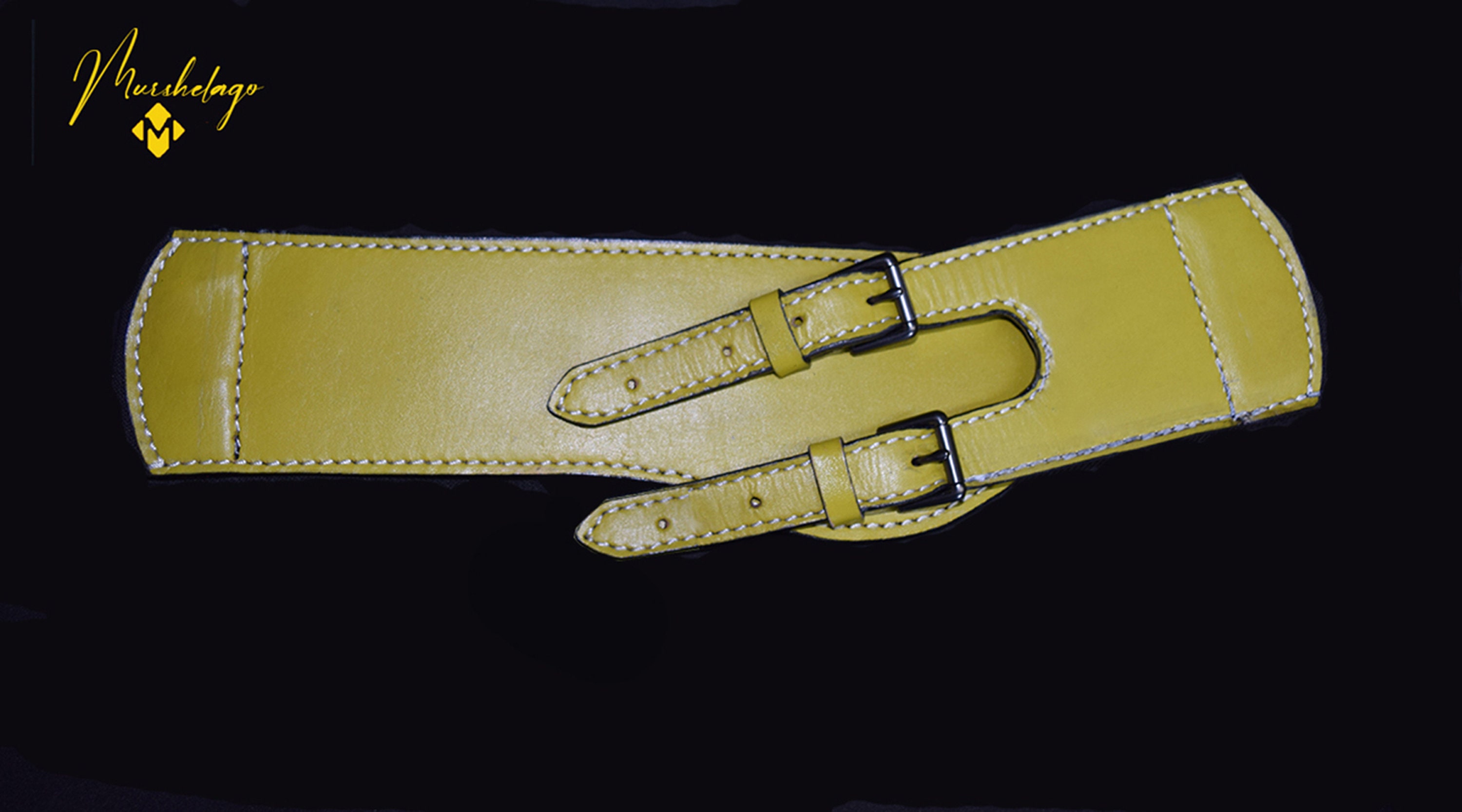 Set of Three Women\'s Wide Leather Belts Size 30 Brown, Green and Tan Statements Ladies 3 main image 3