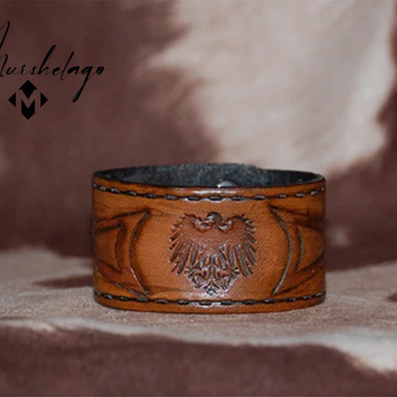 Leather Tooled Bracelet - Etsy