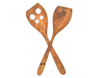 Teak wood spatula set of 2, cooking accessories 29 cm spatula spatula cookware pan shovel wooden scraper kitchen utensils