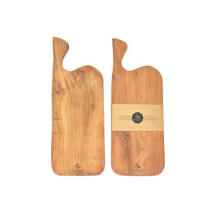 Teak 40cm Schneidebrett, Holz Servierplatte Tranchierbrett, Lestarie Küchenbrett