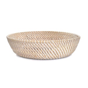 Rattan bowl, fruit bowl, decorative bowl, rattan decoration, handmade, whitewash