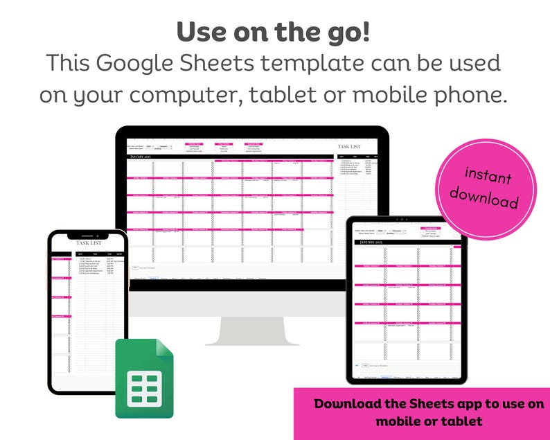 To Do List Calendar: Google Sheets Monthly Task Tracker (digital ...