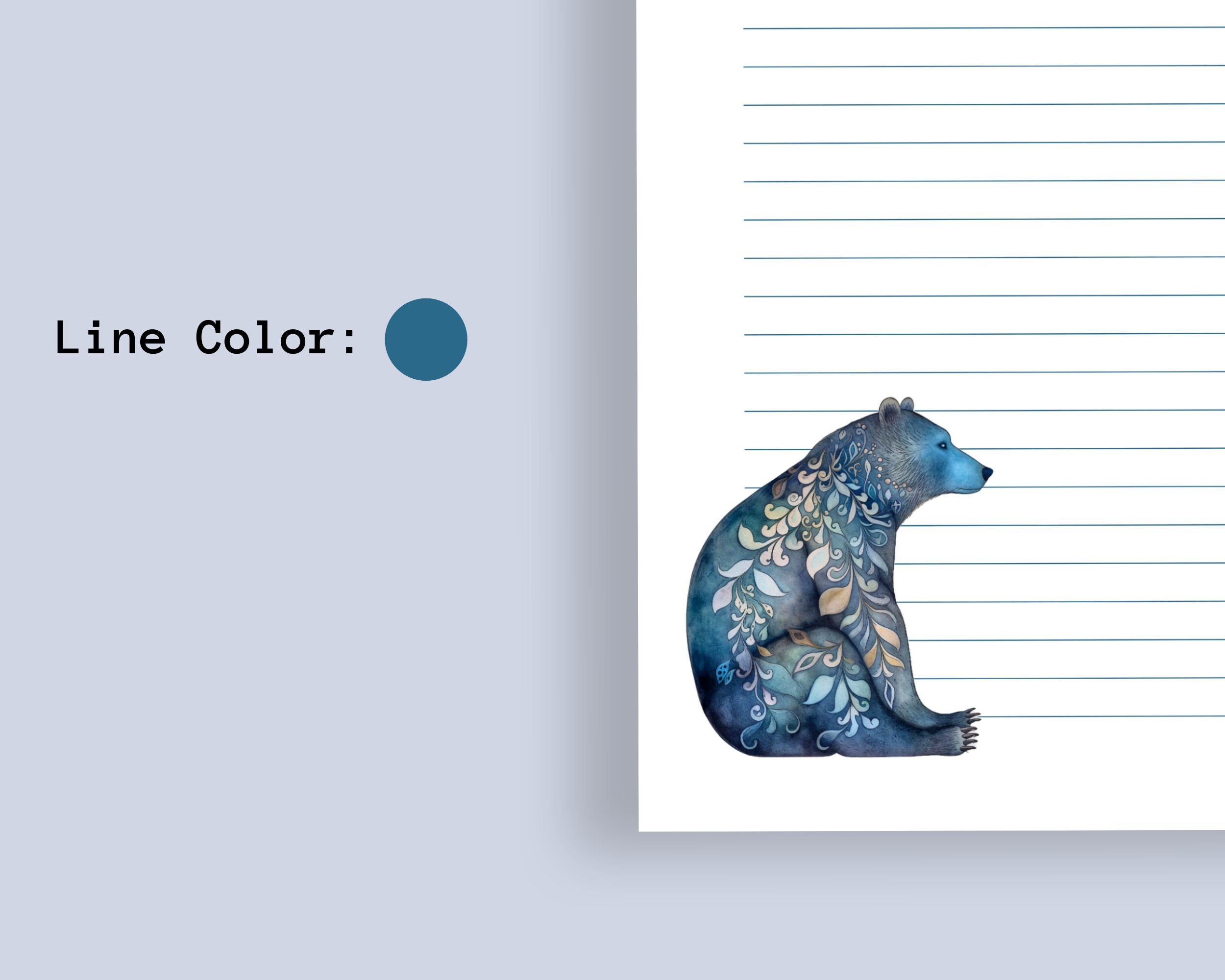 Bear Stationary Printable Page Border Writing Paper With Lines ...