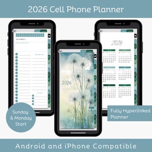 Planificador de celular 2026, planificador digital semanal (descarga instantánea)
