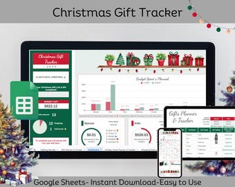 Christmas Gift & Card Organizer – Holiday Budget Planner (Google Sheets)