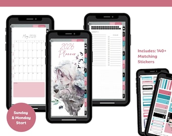 2026 Phone Planner, Digital Planner, Android Phone Planner, Goodnotes Planner, Daily Hyperlinked Planner, iPhone Planner (Digital Download)