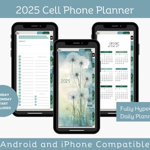 Cell Phone Planner,  Pocket Planner 2025, Weekly Digital Planner, Android Phone Planner, Goodnotes Planner, Daily Hyperlinked Planner
