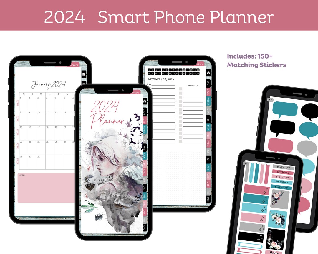 2024 Planner for Smartphone, Digital Planner for Iphone, Phone Planner