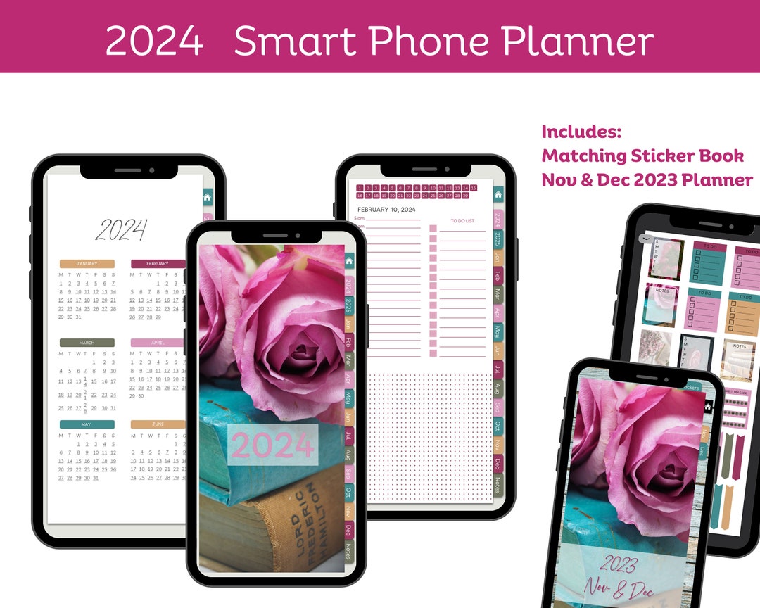 2024 Phone Planner Digital Planner for iPhone Android Phone Etsy UK