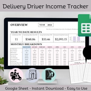 Rastreador de renda do motorista de entrega: registro de quilometragem e despesas (Planilha Google)