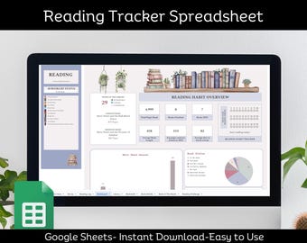 読書トラッカースプレッドシート：Google Sheets Book Log（デジタルダウンロード）