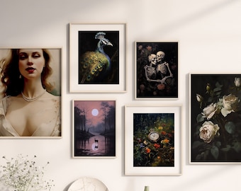 Dark Academia Digital Print Dark Academia Wall Art Vintage Oil Painting Digital Art Bundle