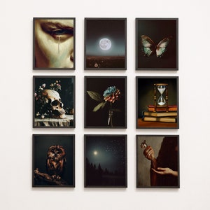 Dark Academia bundle wall art decor digital print art gift moody art gallery decor