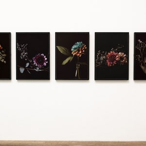 Floral Wall Decor Digital Print for Gift Botanical Prints Moody Dark Academia Printable Gallery Wall Art Florals Digital Download