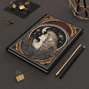 Dark Academia Journal Wiccan Notebook Astrology Journal Vintage Style Notebook Witchy art