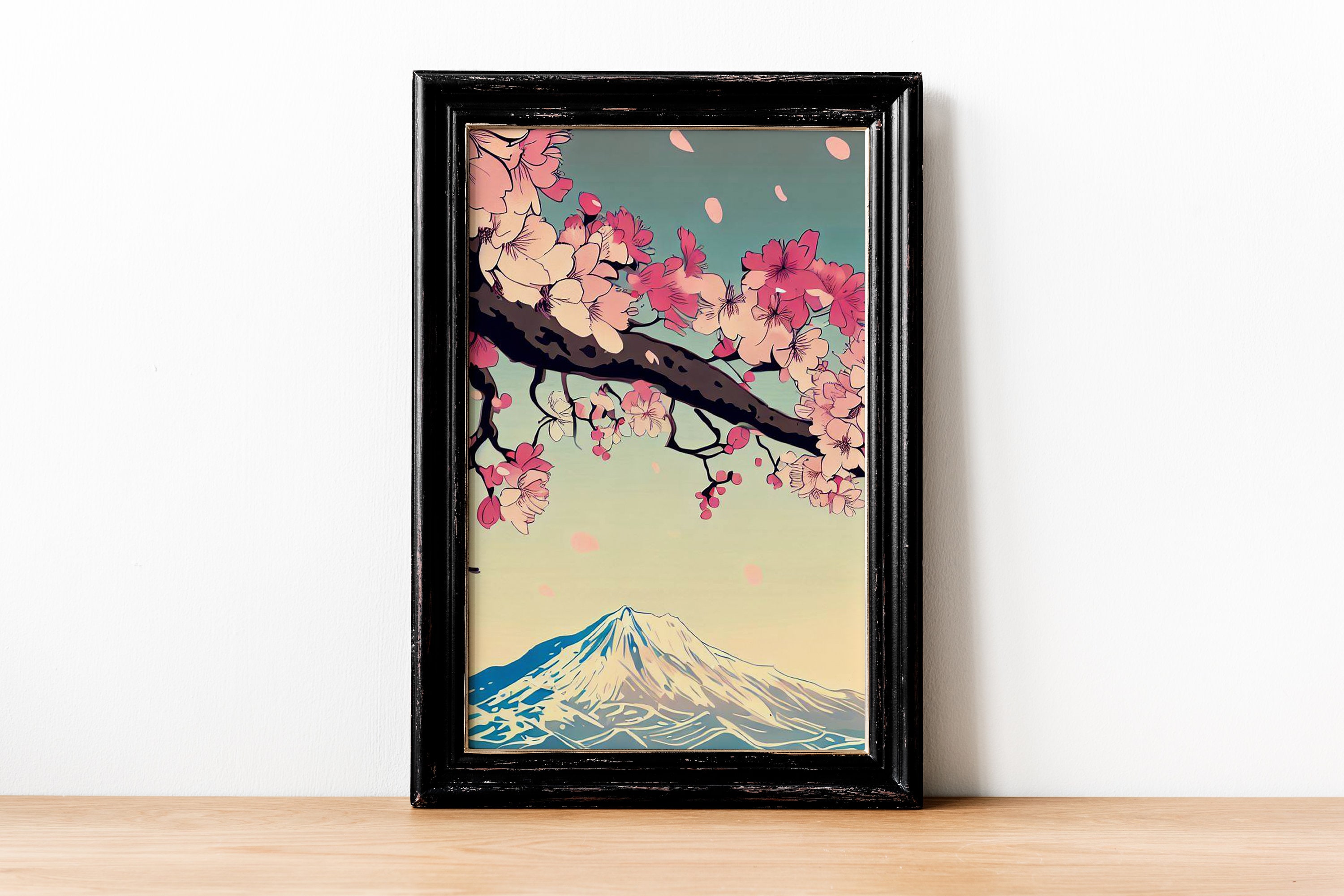 Cherry Blossom Art Set Japanese Art Set Decor Digital Print Wall Art